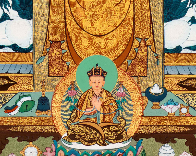 Marpa With Others Deities Thangka | Traditional Buddhist Art