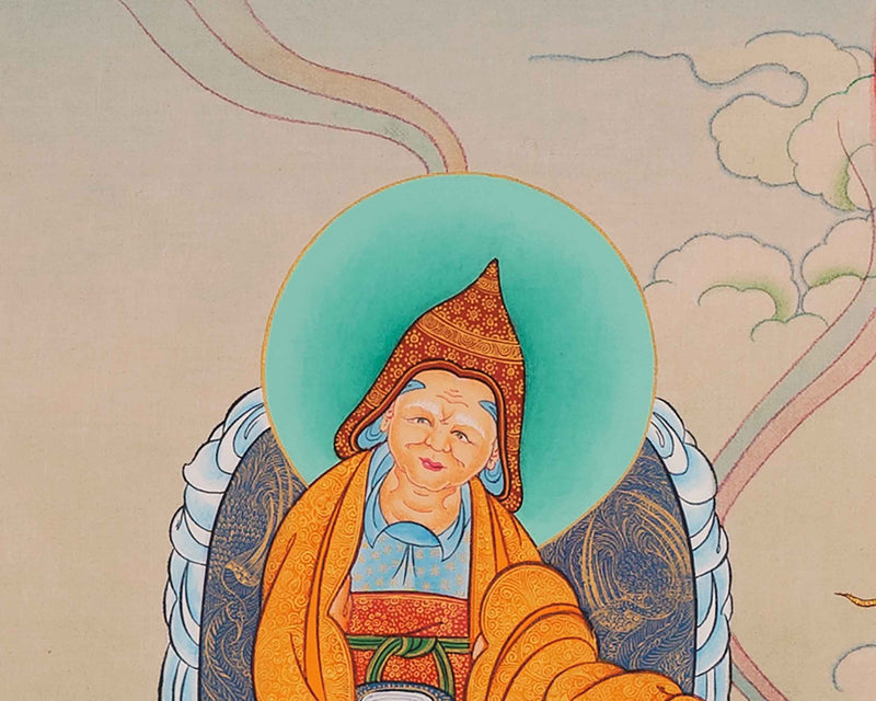 Buddha Guru Rinpoche Thangka Painting | Traditional Tibetan Buddhist Art