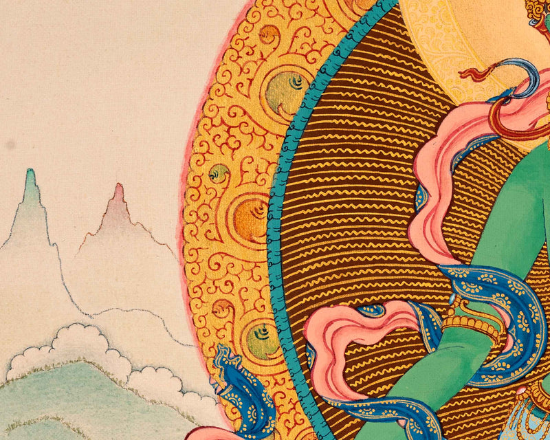 Green Tara Nepal Thangka | Traditional Tibetan Buddhist Painting