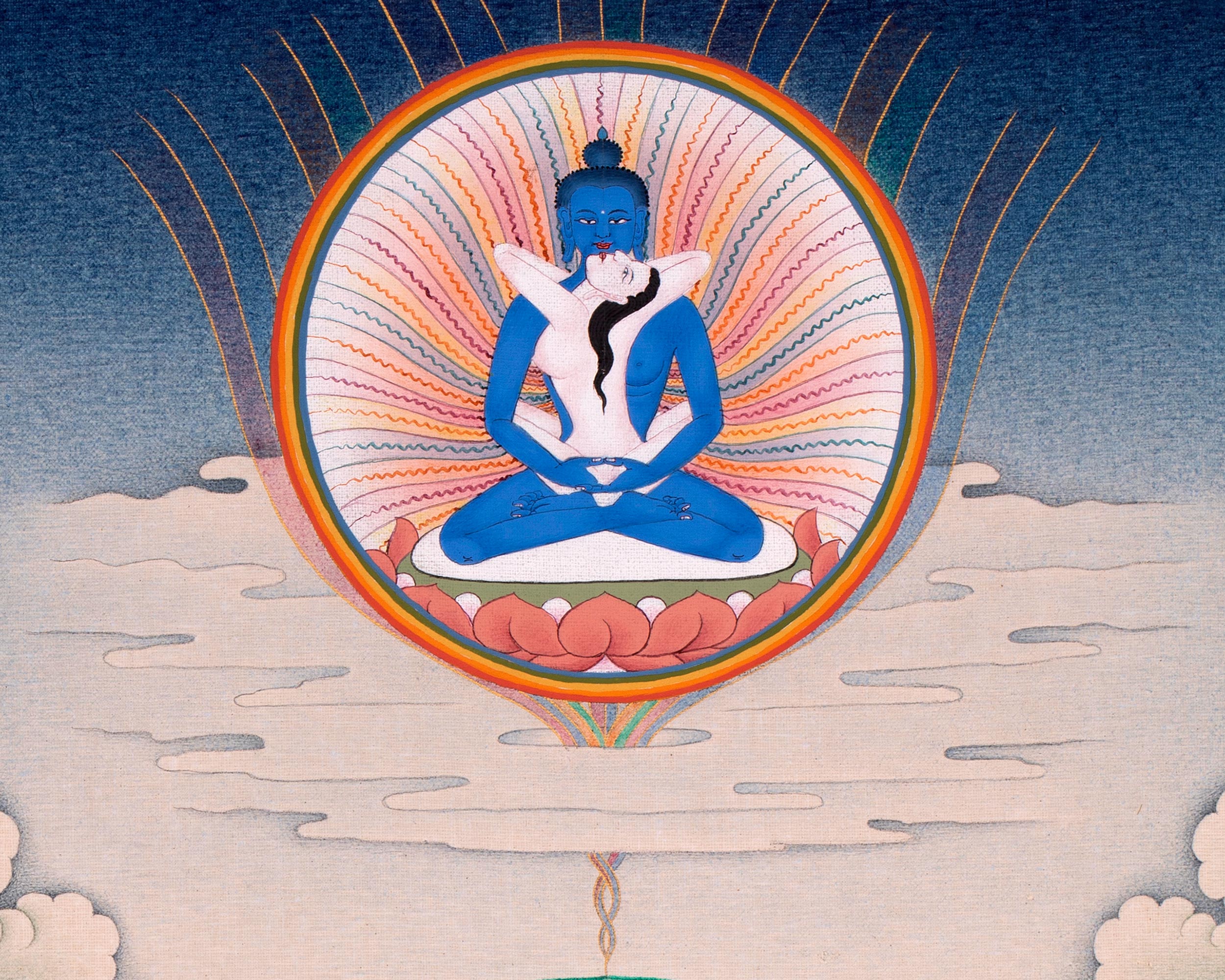 Guru Padmasambhava Manifestation Thangka | Tibetan Thangka Canvas Print