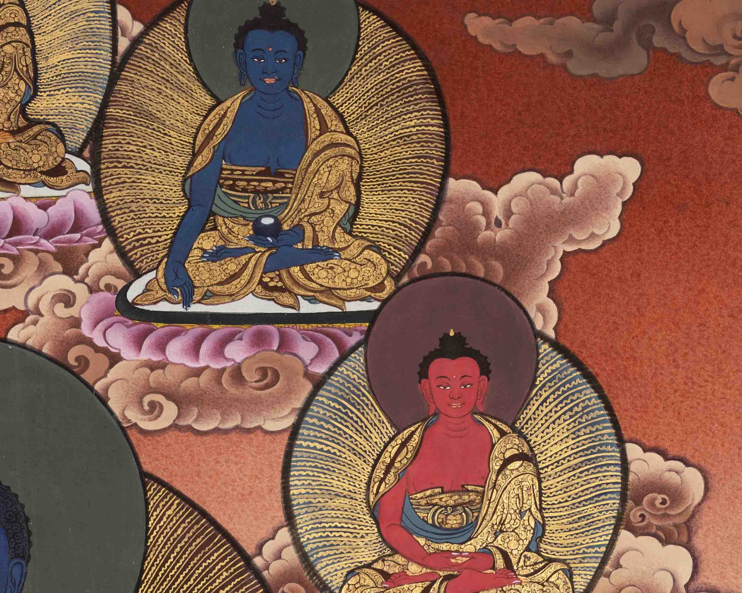 Bhaisajyaguru Thangka | Medicine Buddha | Religious Buddhist Painting