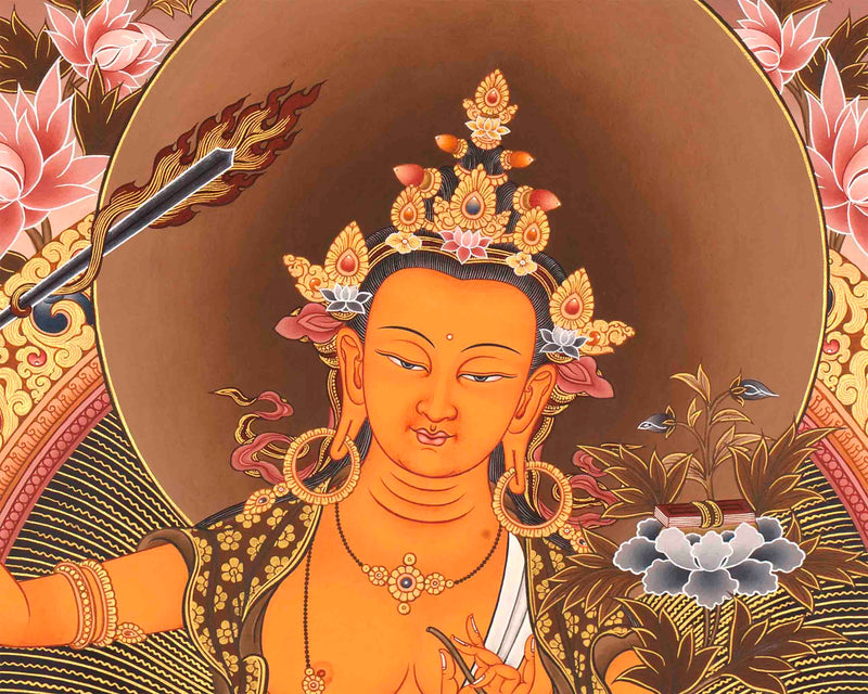 Wisdom Bodhisattva Manjushree | Digital Artwork | Religious Decors