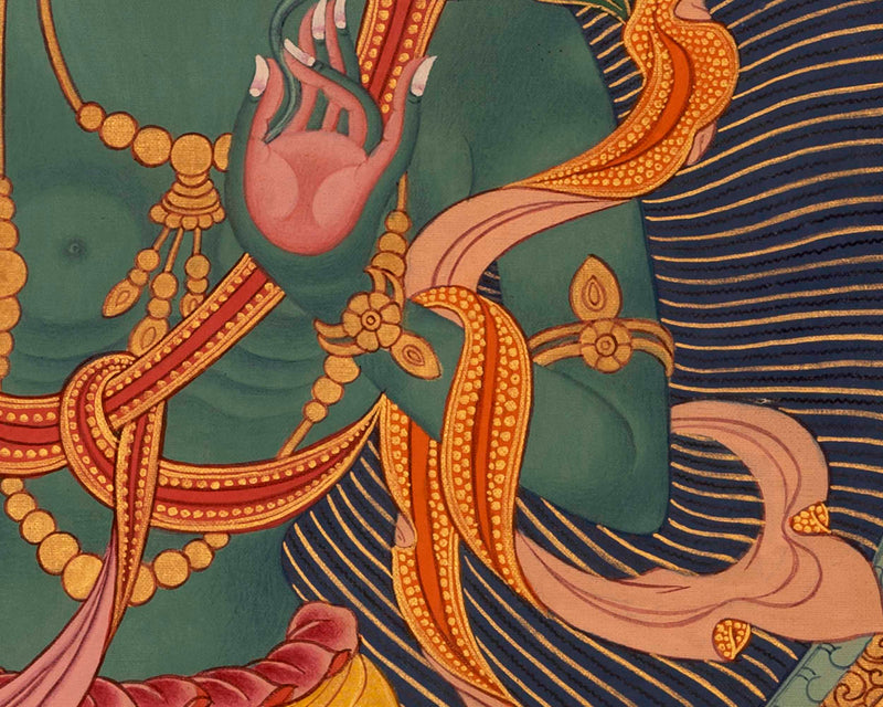 Buddhist Green Tara Thangka | Wall Hanging Decorations