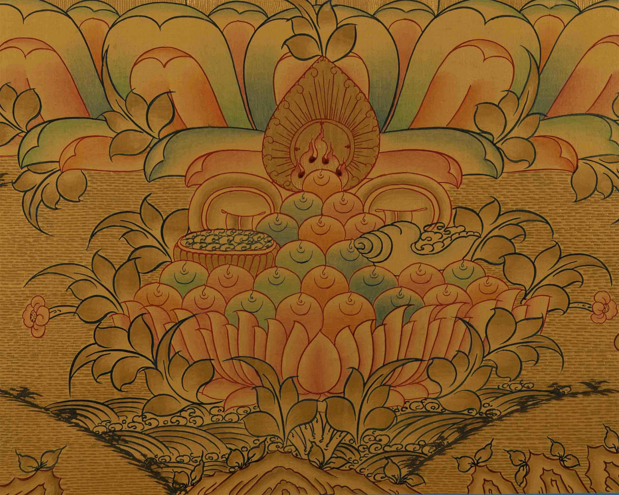 Gold Style Manjushree Thangka |  Home Wall Hanging Thanka