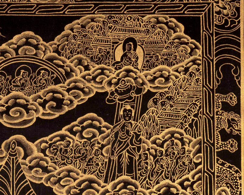 Gold Style Buddha Life Story Thangka | Religious Art | Wall Decors