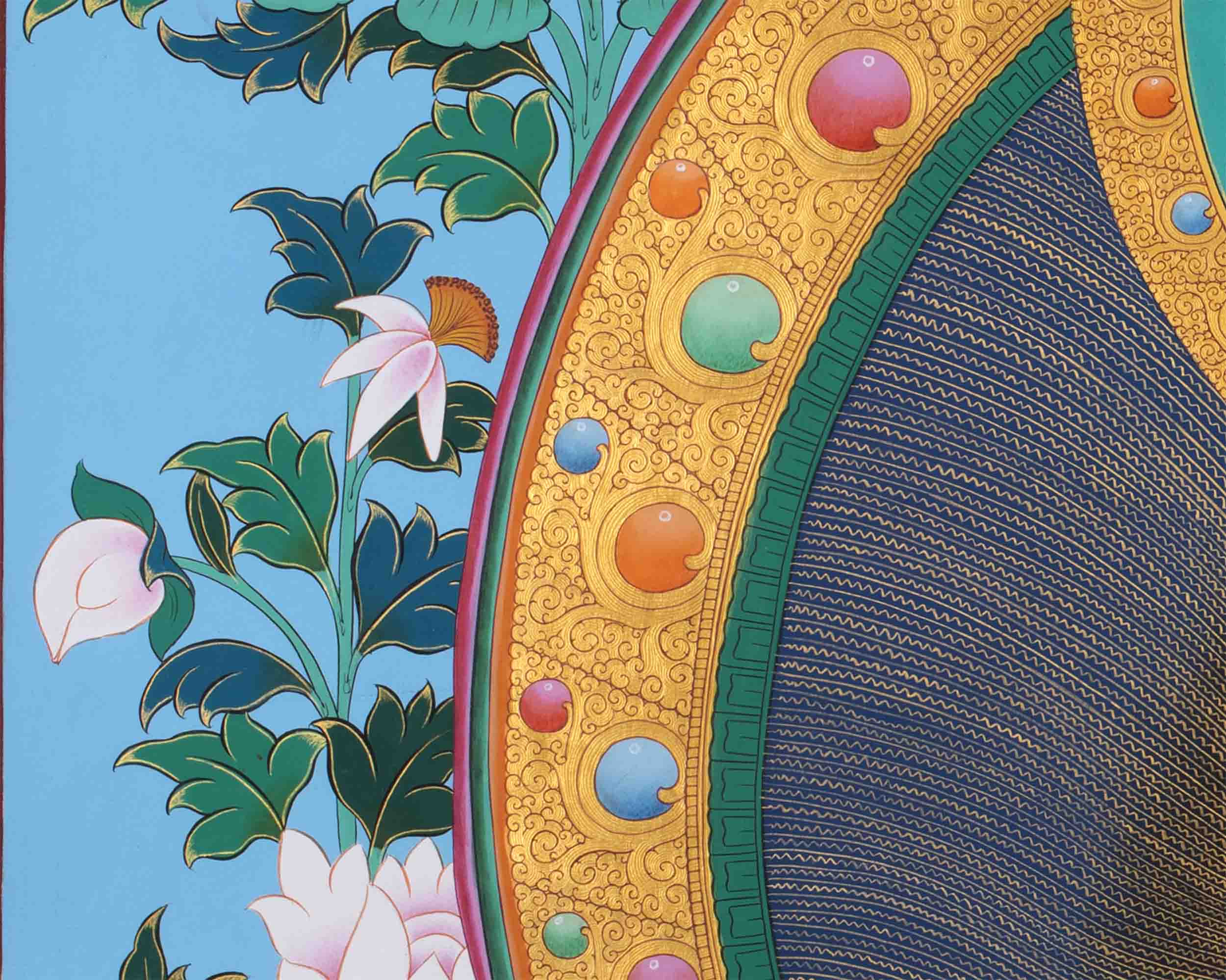 Arya Tara Print | White Tara Thangka | Wall Decoration Print