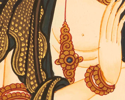 Chengrezig  Thangka Painting | Religious Tibetan Wall Art