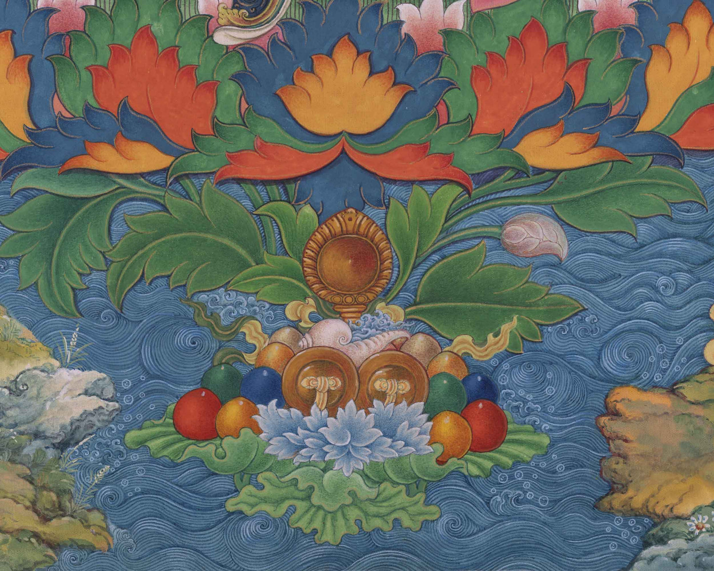 Lotus Born Master Guru Padmasambhava Thangka Print | The Second Buddha Canvas Art As Spiritual Room Decor