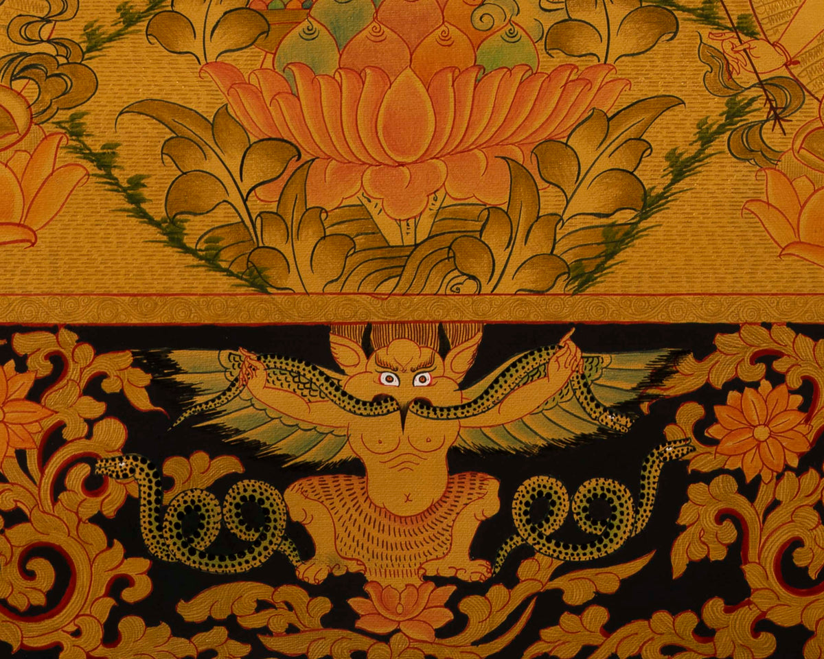 Medium Size White Tara | 24k Gold Painted Bodhisattva Painting