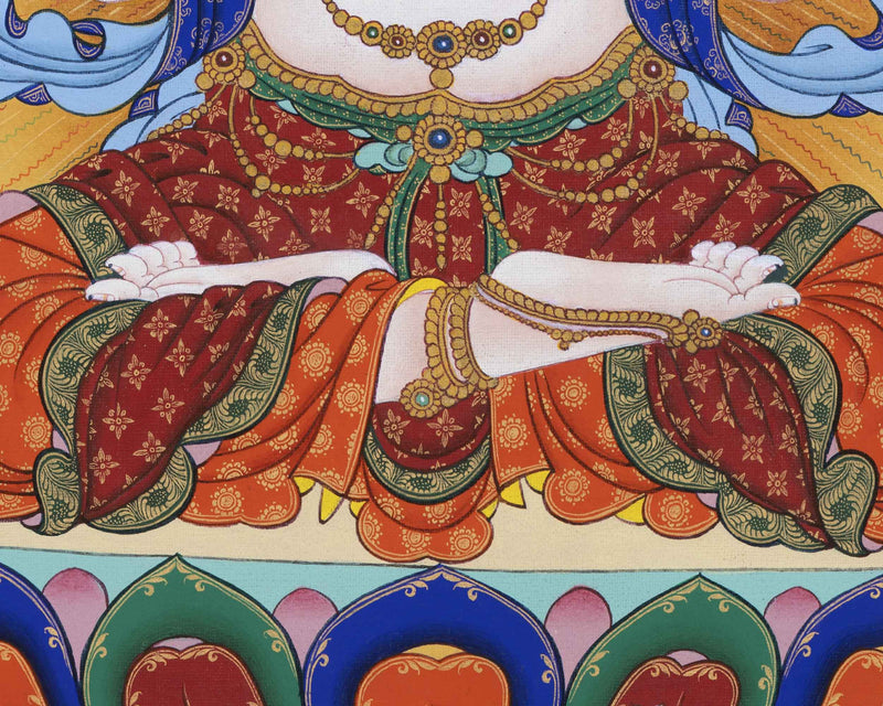 Tibetan Canvas Print For Chenrezig Mantra Practice | Four-Armed Avalokitesvara Giclee Print