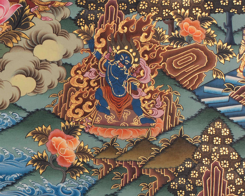 Vintage Manjushri Thangka | Tibetan Wall Decoration Painting