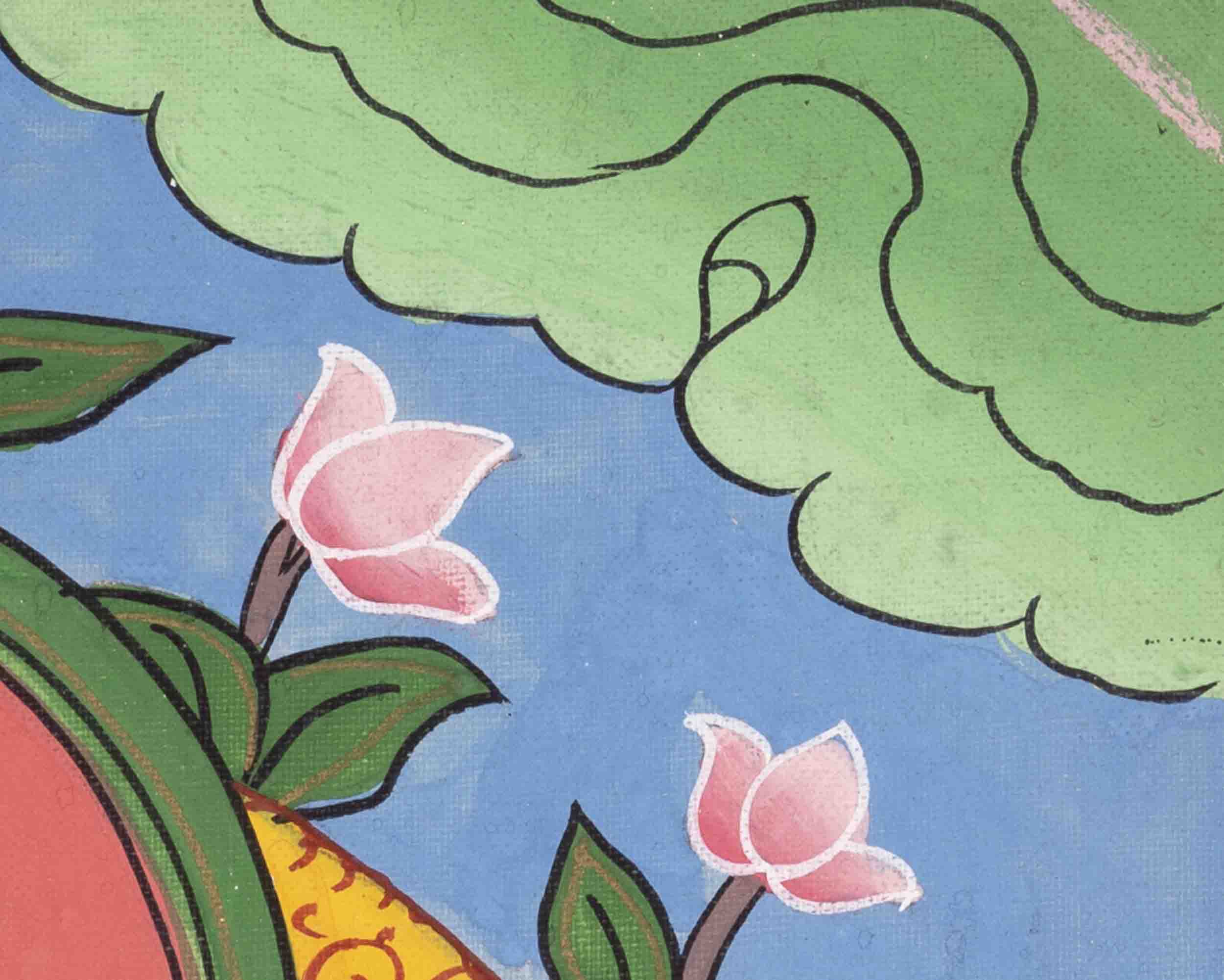 Vintage Avalokitesvara Chengrezig Thangka | Wall Decor Painting