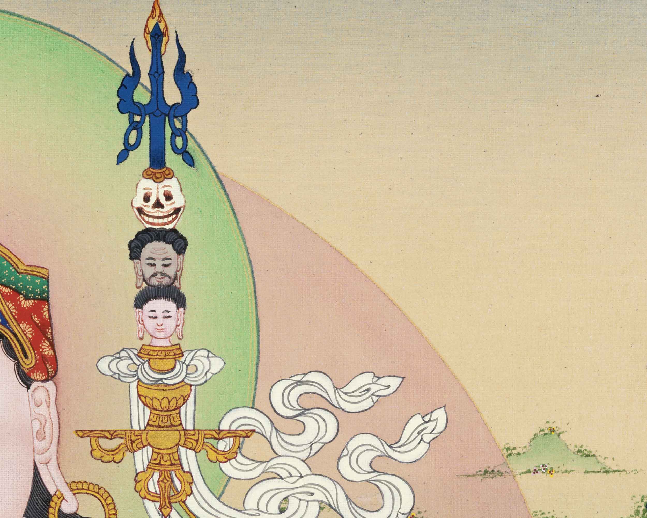 Guru Rinpoche Thangka Print | Lotus Born Master | Crafts Gifts Nepal