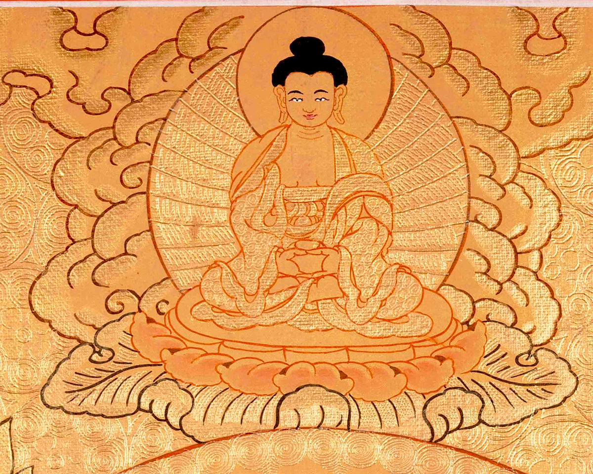 Hand Painted Full 24K Gold Manjushree Thangka | Wall Hanging Decor