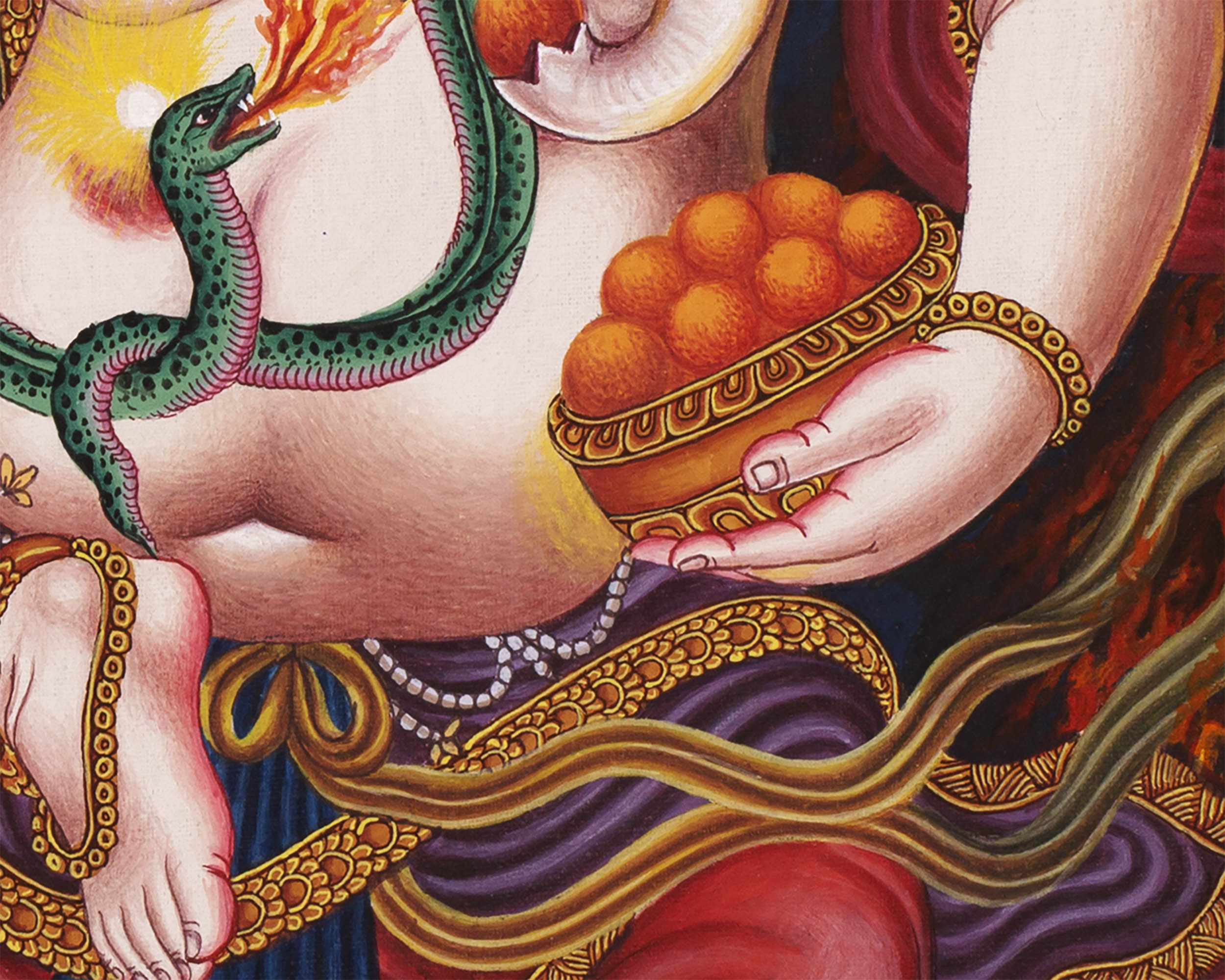 Newari Ganesh Thangka Digital Prints | 4Armed Ganesh