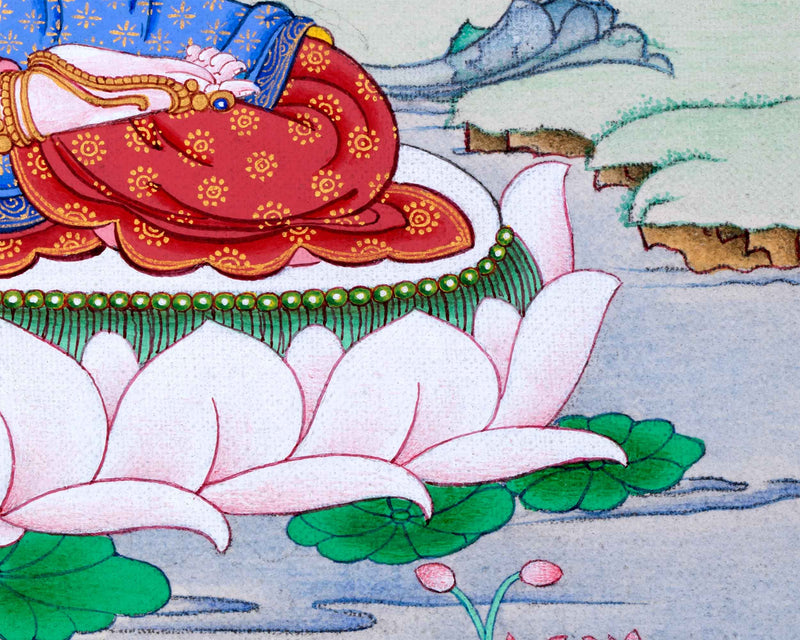 Sacred Chenresig Avalokiteshvara Thangka | Deity of Compassion | Traditional Karma Gadri Style