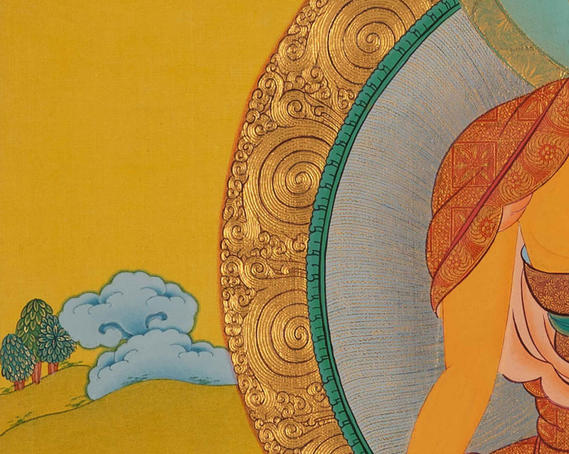 Buddha Gautama Siddhartha Thangka Painting |  Traditional Tibetan Bodhisattva Art