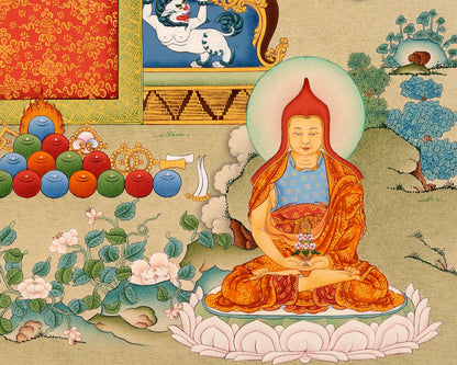 Guru Longchenpa Thangka Print | Tibetan Buddhist Master Digital Print
