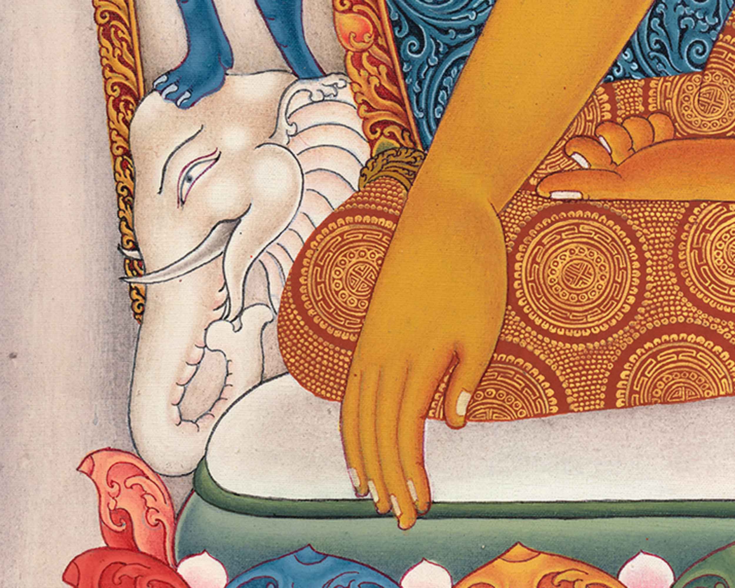 Traditional Buddha Shakyamuni Thangka Print for Enlightenment | Prints on Cotton Canvas