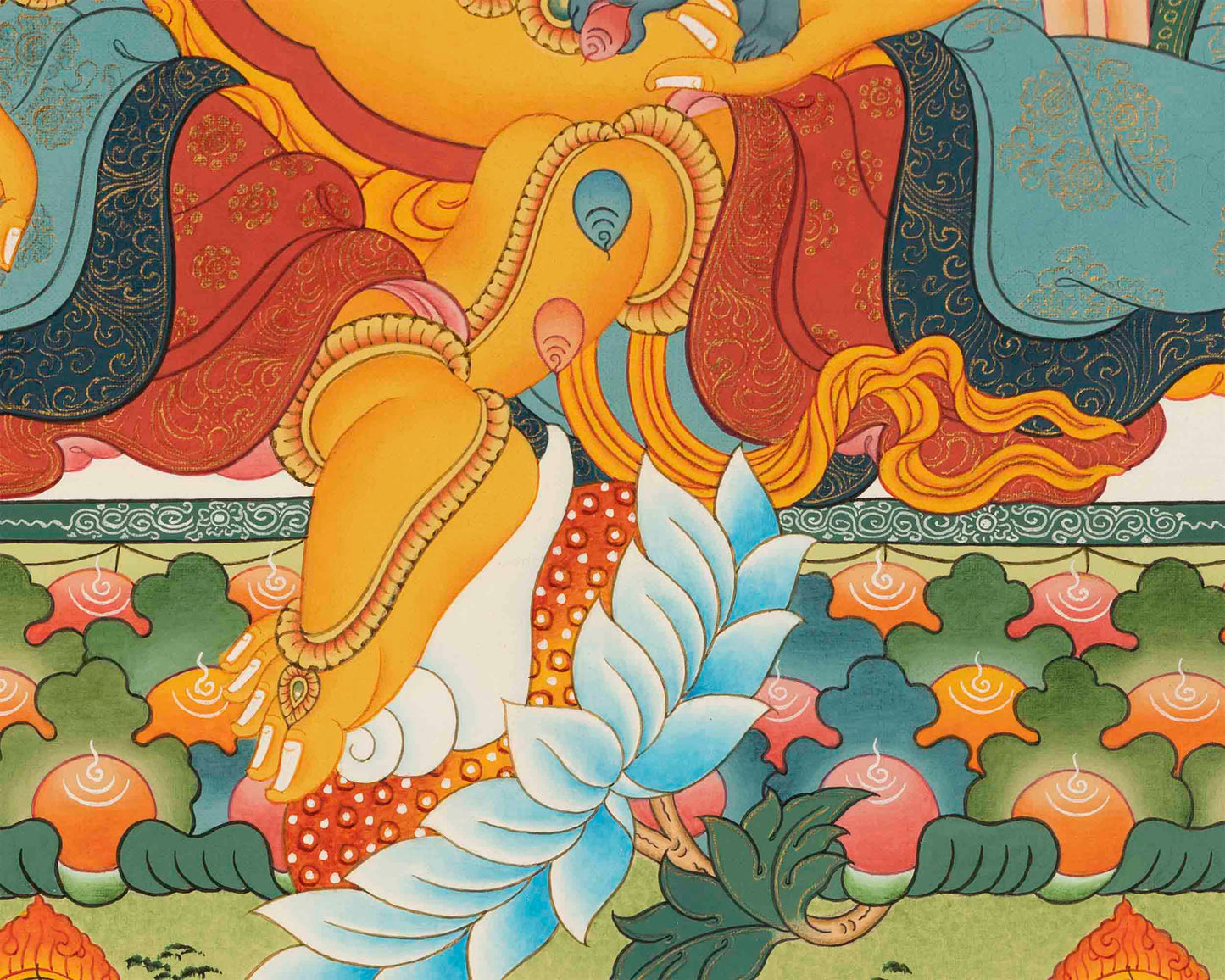 Dzambala Kubera Painting | Traditional Thangka Art | Religious Decoration