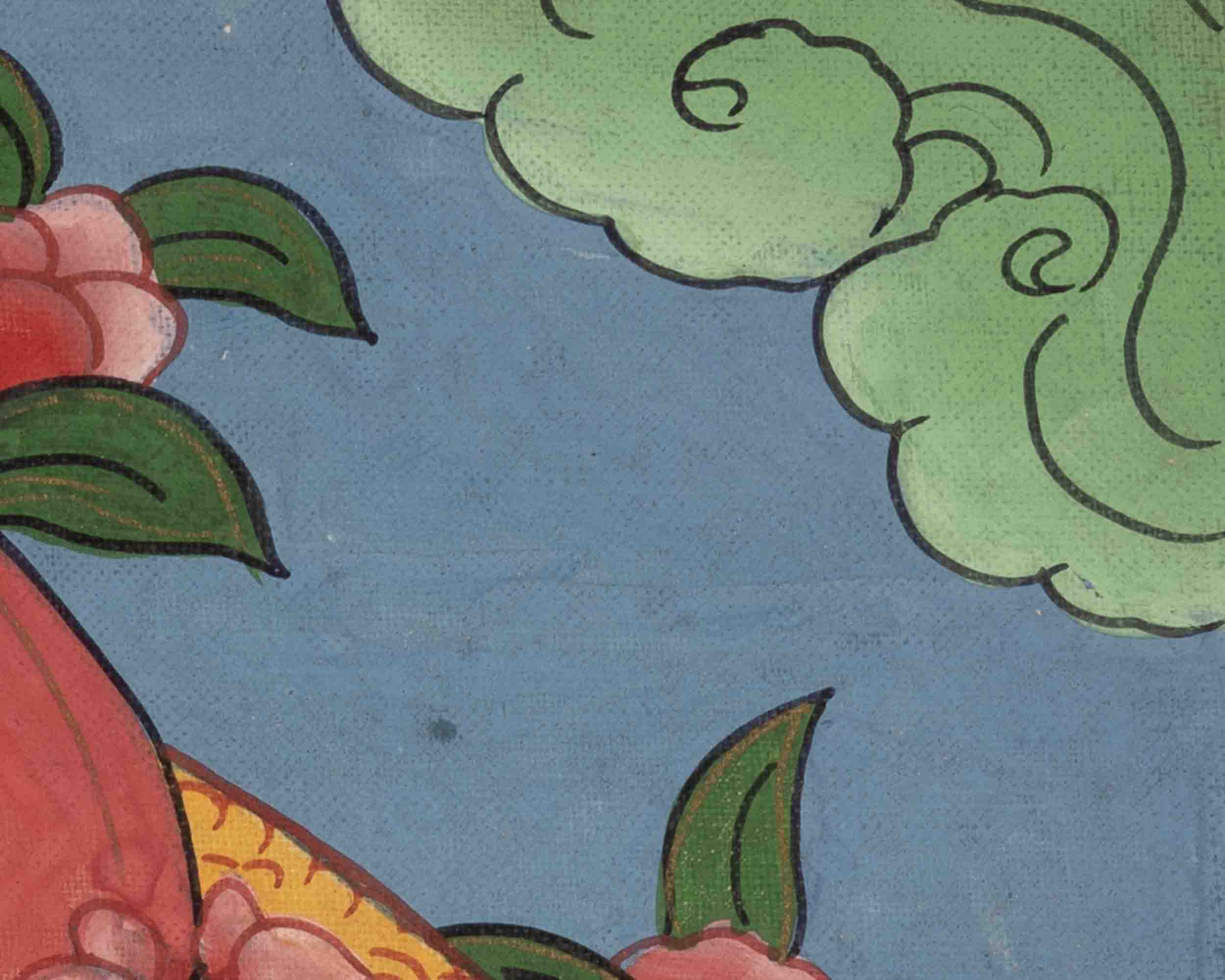 Vintage Small Size Green Tara | Meditation Object Thangka