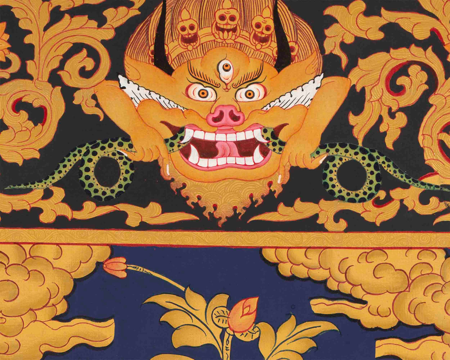 Gold Style Avalokitesvara Chengrezig | Bodhisattva Thangka | Wall Decors