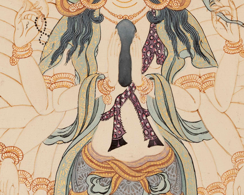 1000 Armed Avalokiteshvara | Chenresig Thangka | Religious Artwork
