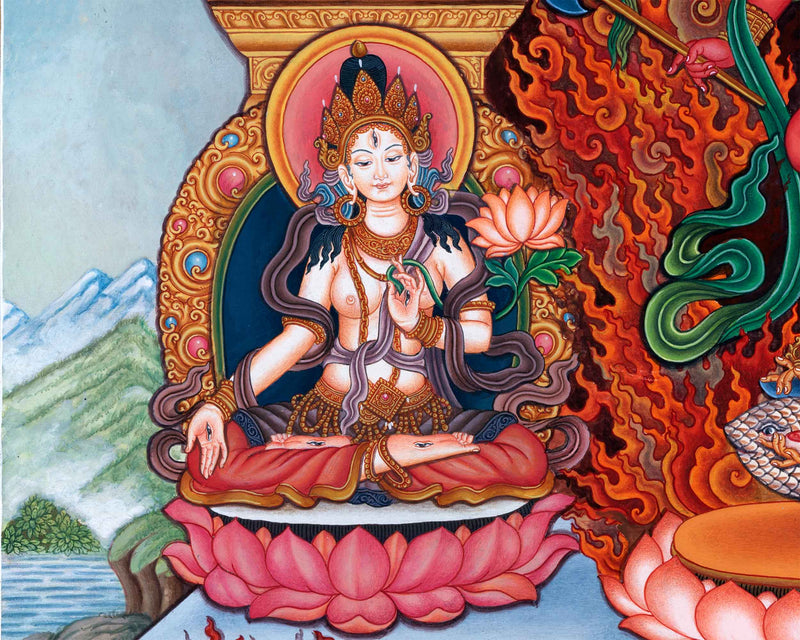 Sacred Presence Dakini Thangka Print | Beautiful Wall Decor of Dakini | Traditional Artwork