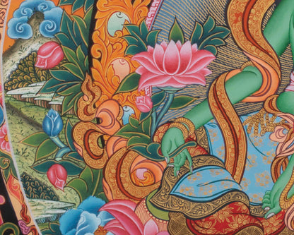 Green Tara Thangka | Rare Art