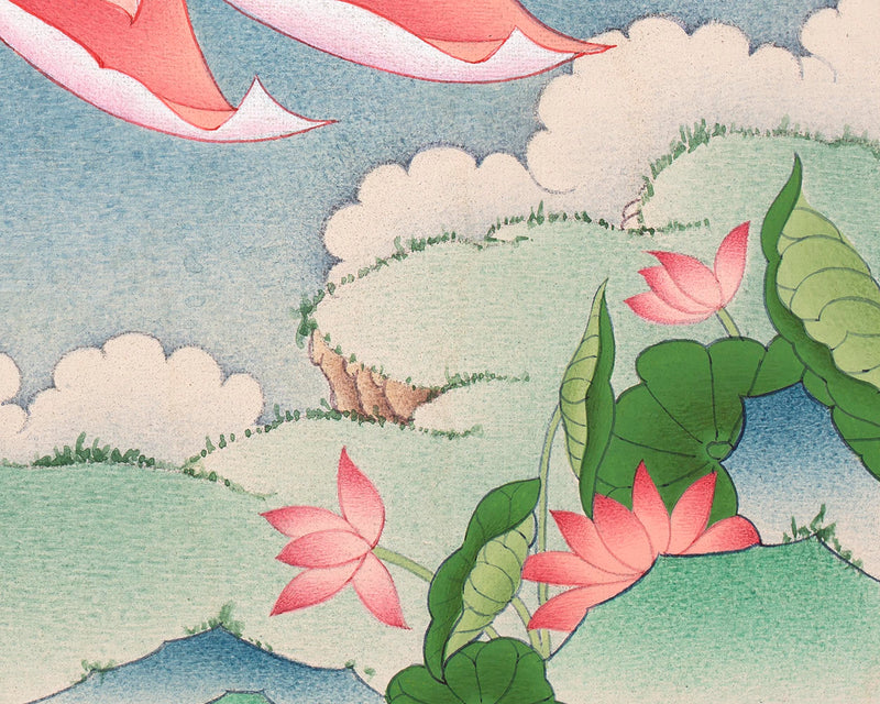 High Quality Digital White Tara Thangka Print | The Serene Goddess of Healing and Compassion