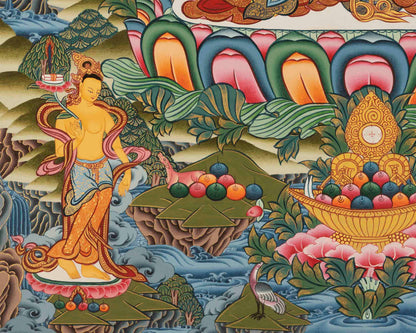 Chenresig Bodhisattva Thangka | Original Hand Painted Arya Bodhisattva Art