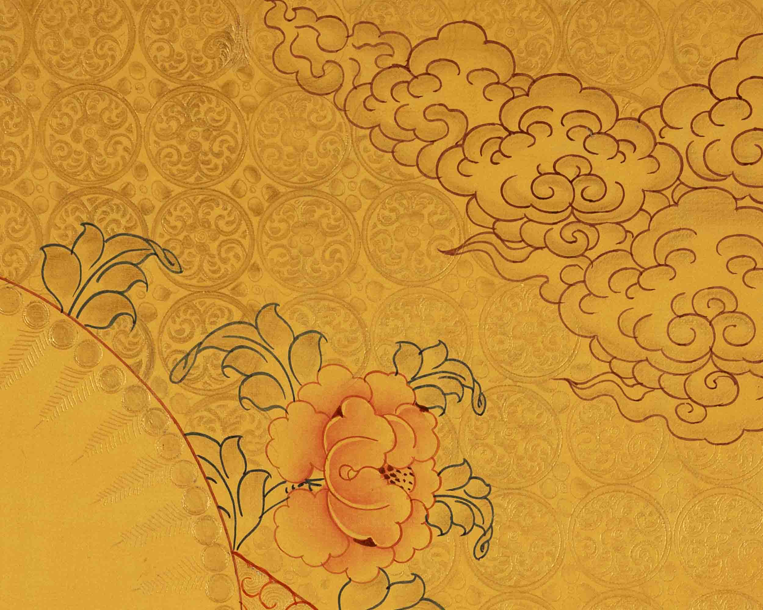 Shakyamuni Buddha Thangka | 24K Gold Painting | Wall Hanging Decors