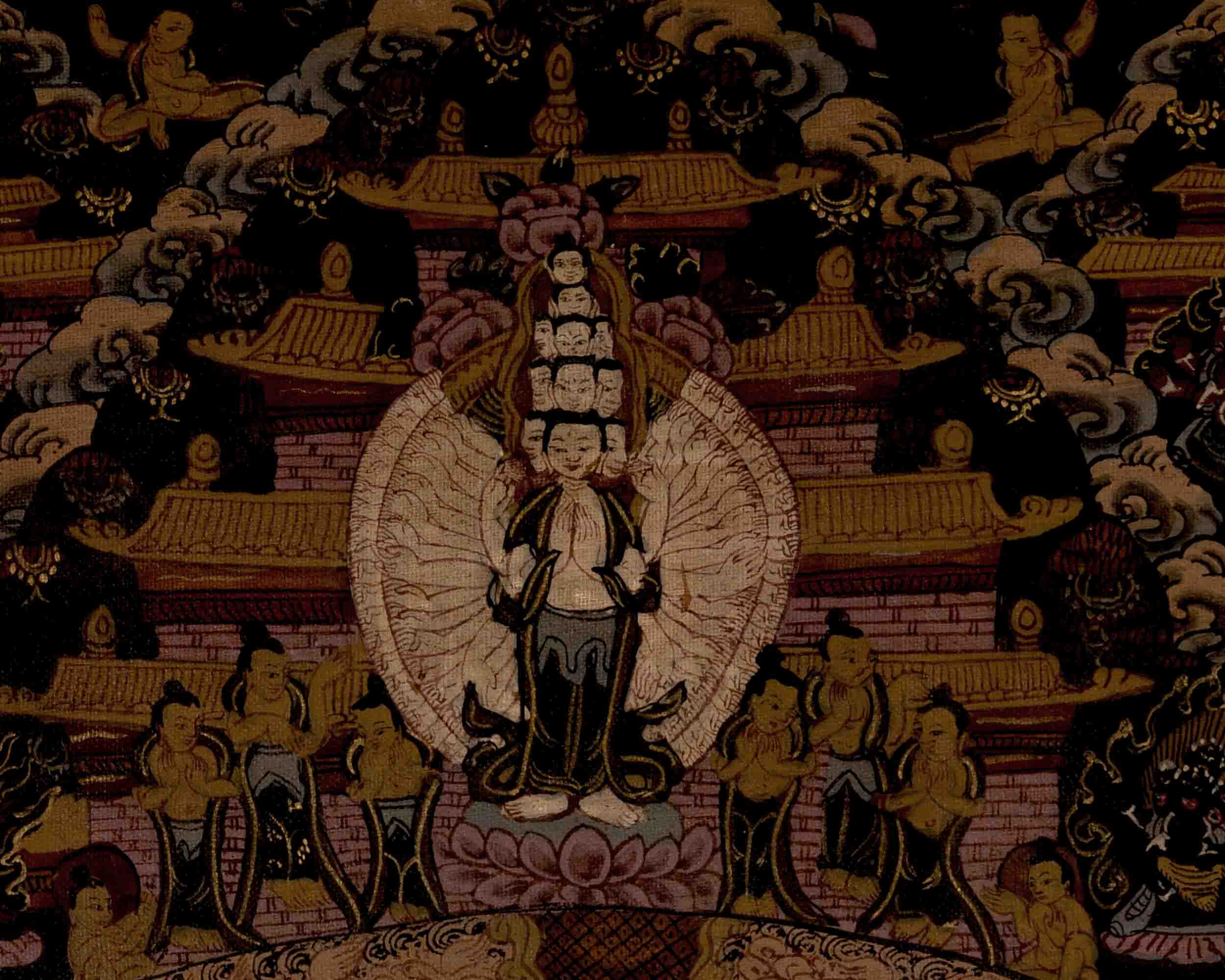 Vintage Heruka Mahakala Mandala | Religious Thangka Art | Wall Decors