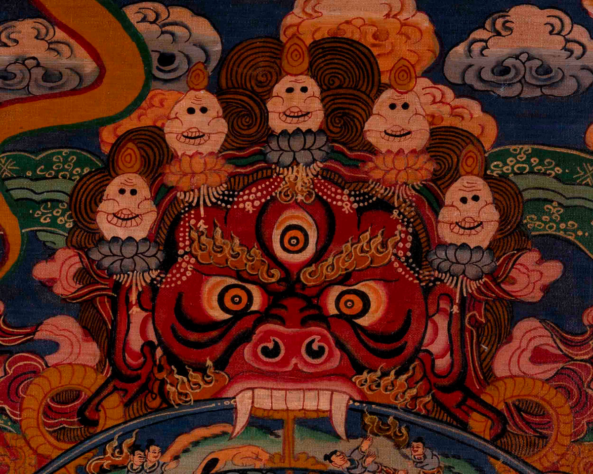 Oil Varnished Bhavachakra Thangka | Religious Buddhist Art | Wall Decors
