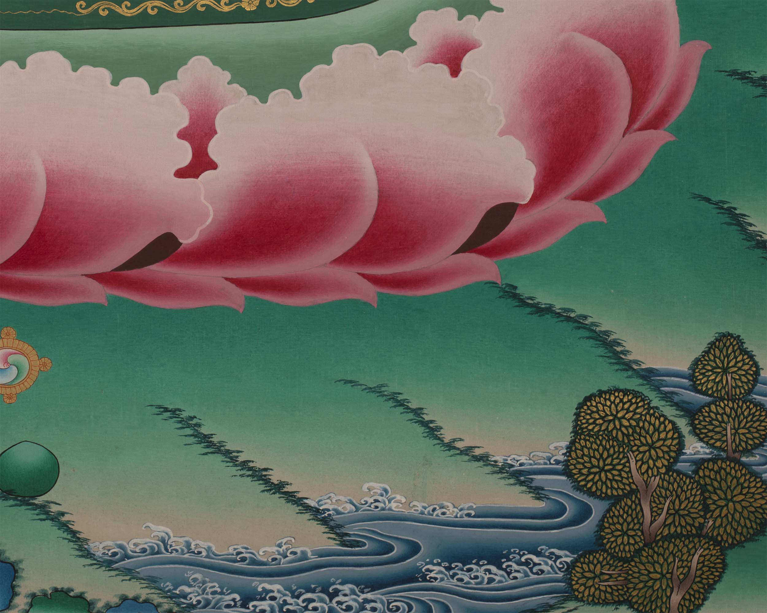 Red Amitabha Buddha | Thangka Prints | Wall Hanging Decors