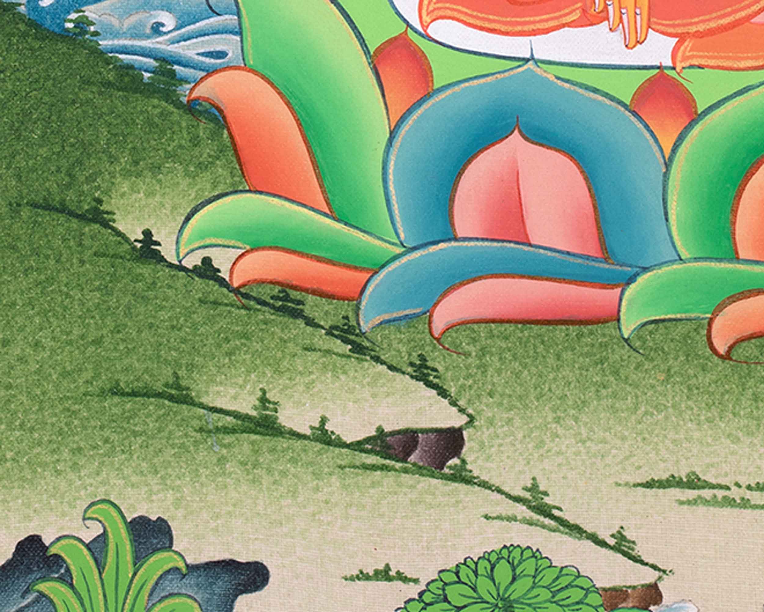 Shakyamuni Buddha Art | Hand Painted Sacred Thangka Painting | Spiritual Wall Decors