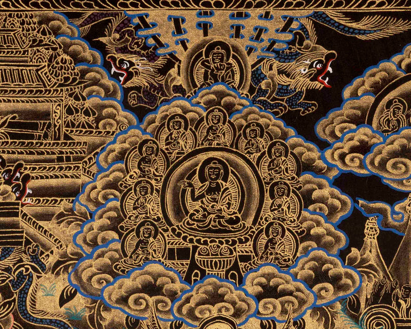 Buddha Life Story | Vintage Thangka Art | Religious Wall Decors
