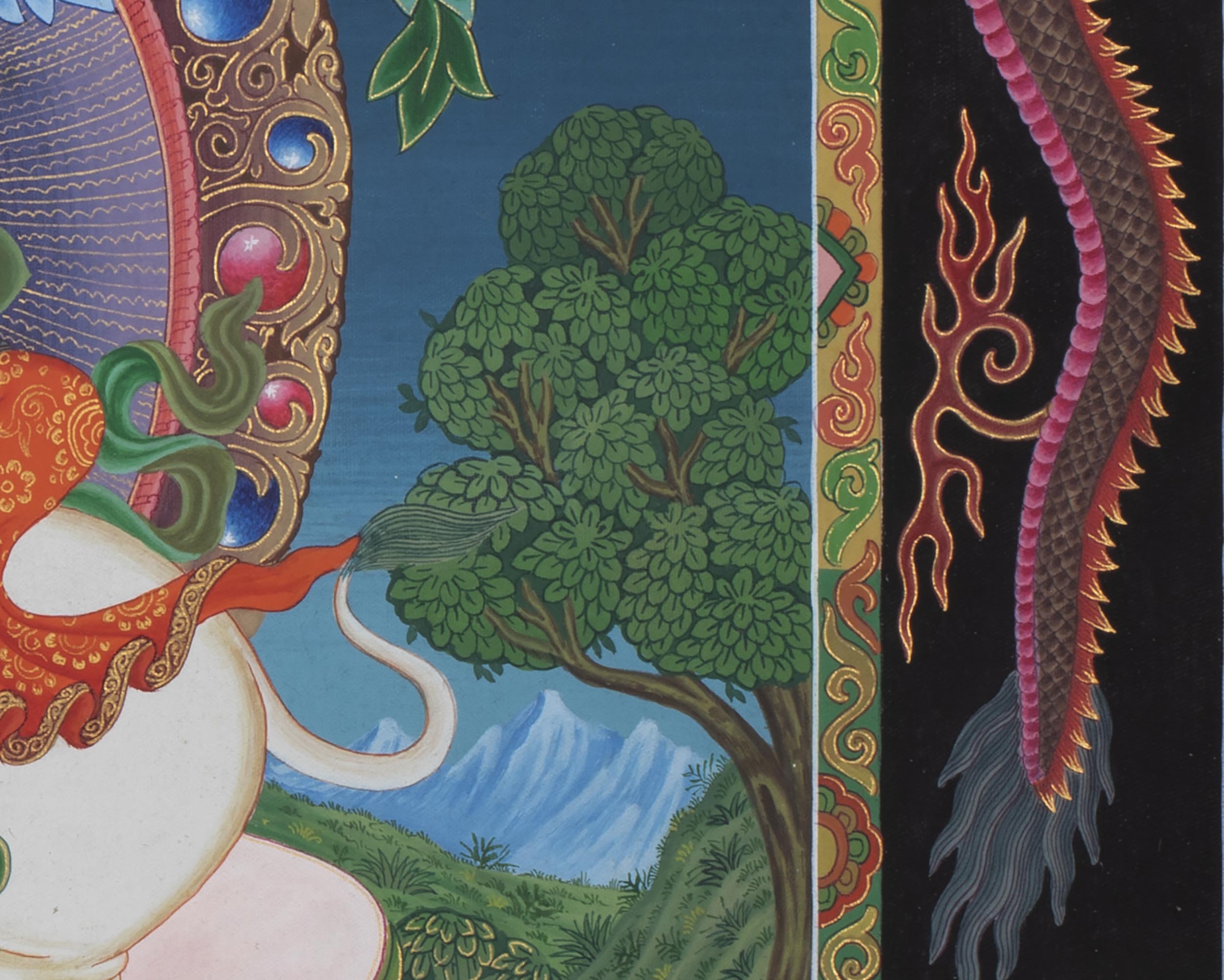 Manjushree Thangka Print | Wall Hanging Decors | Buddhist Artwork