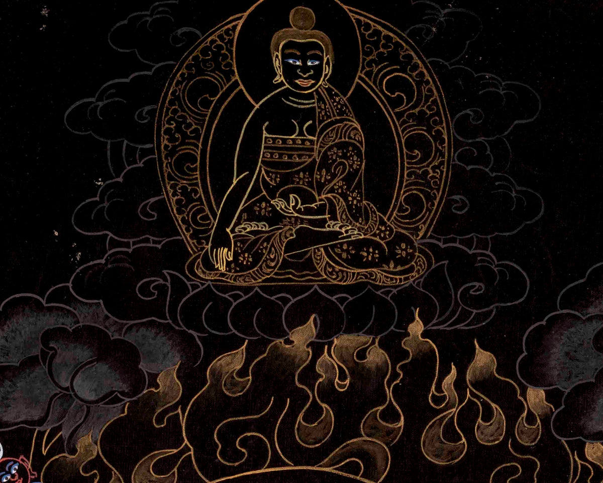 Vajrayogini in Black Themed Digital Prints | Tibetan Wall Decoration
