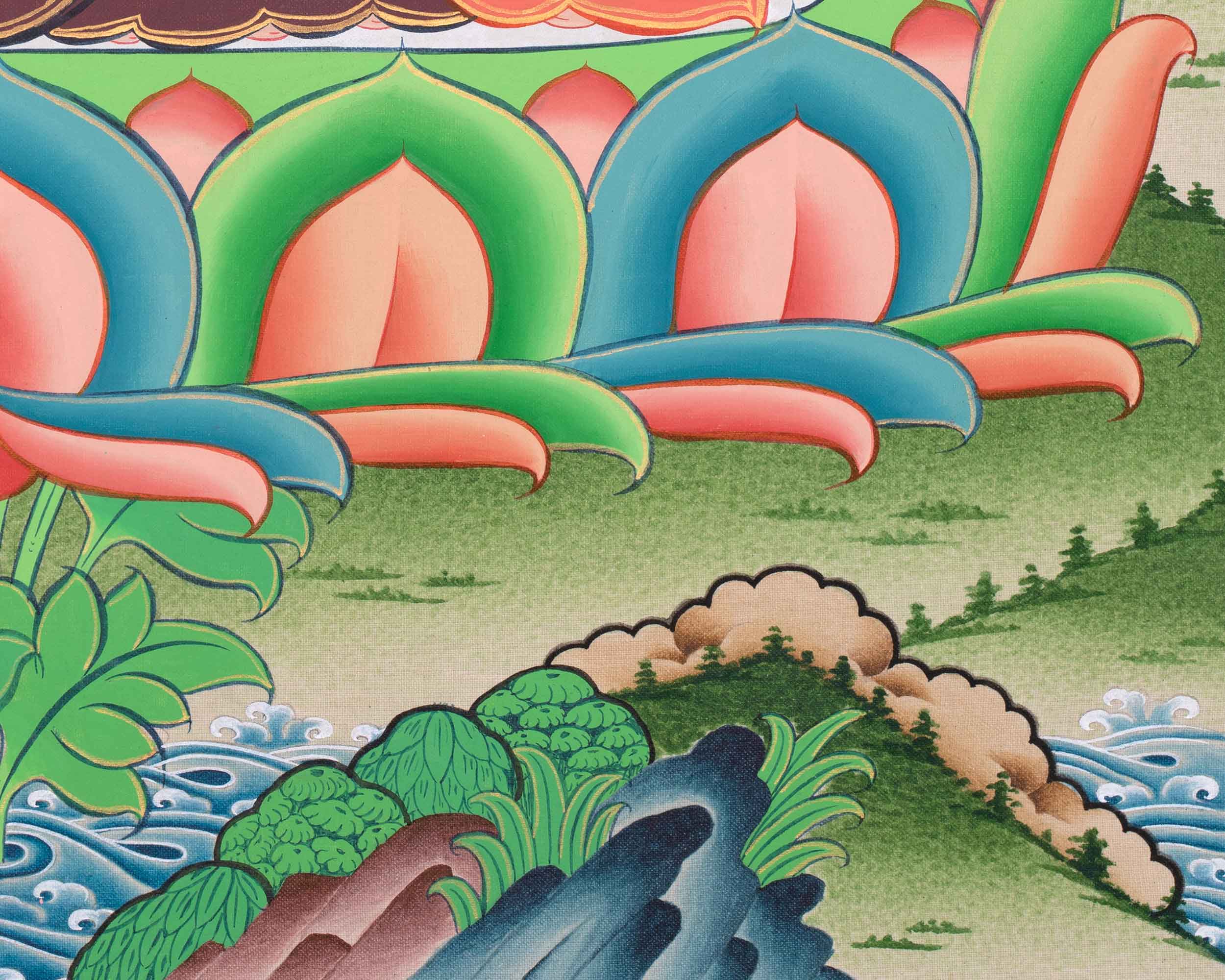 Art Of The Lotus Born Master | Guru Rinpoche Thangka Painting | For Divine Guidance