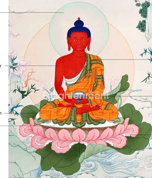 The Buddha of Infinite Light | Amitabha Buddha Thangka for Inner Peace | Traditionally Hand-Painted Art