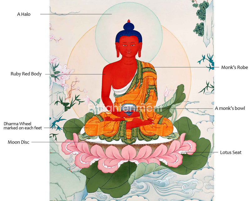 The Buddha of Infinite Light | Amitabha Buddha Thangka for Inner Peace | Traditionally Hand-Painted Art