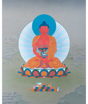 Amitabha Buddha Painting | One Of The Five Cosmic Buddhas | Thangka Art