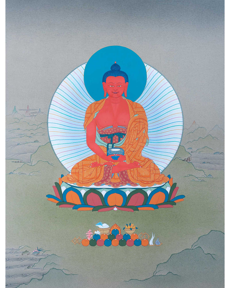 Amitabha Buddha Painting | One Of The Five Cosmic Buddhas | Thangka Art