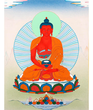 Buddha Amitabha Thangka | Tibetan Hand Painted Art