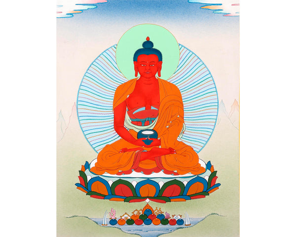 Buddha Amitabha Thangka | Tibetan Hand Painted Art