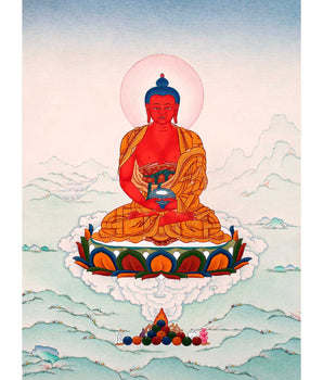 Amitabha Buddha Images Thangka Painting | Hand Painted Art for Meditation
