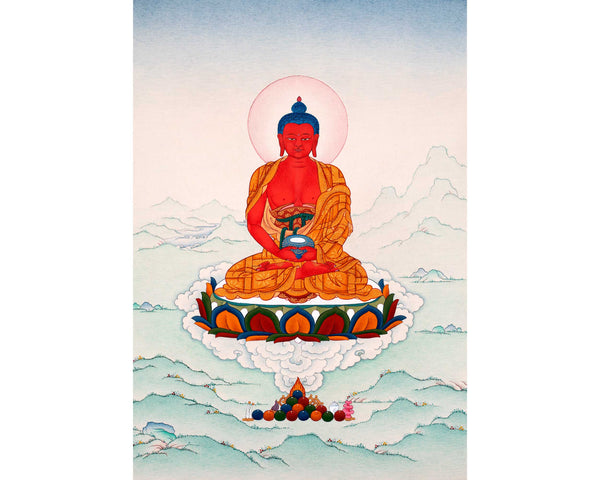 Dhyani Buddha Amitabha Thangka |  Tibetan Buddhist Artwork