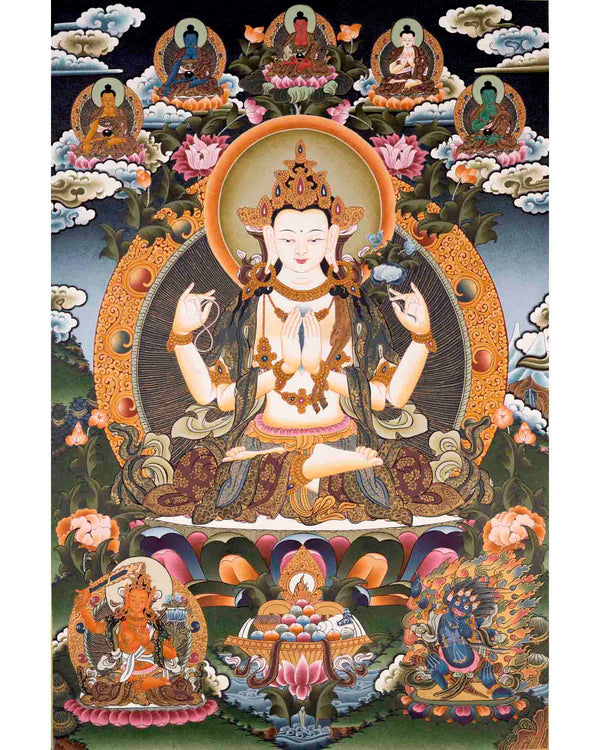 Avalokiteshvara Chengrezig Thangka 