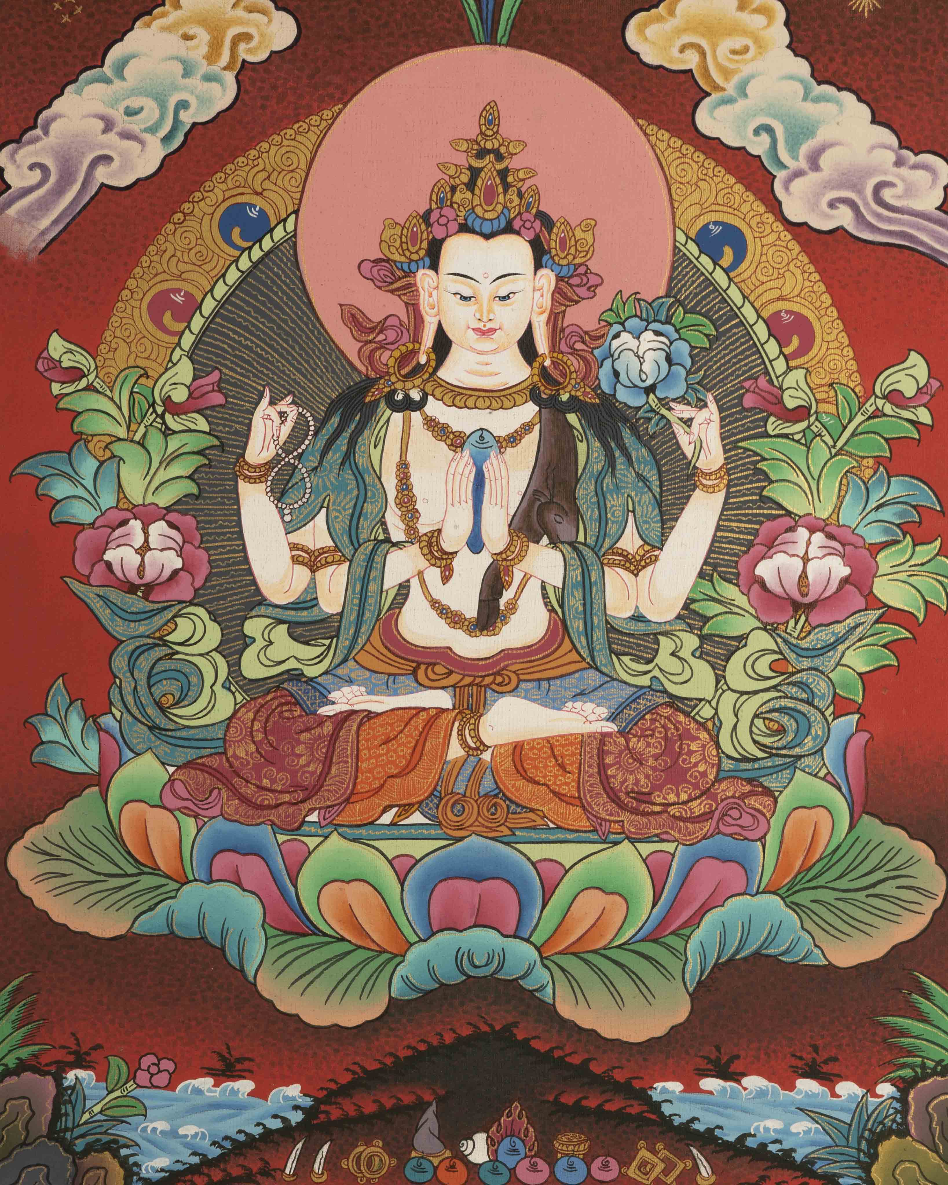 Avalokiteshvara Chengrezig Thangka